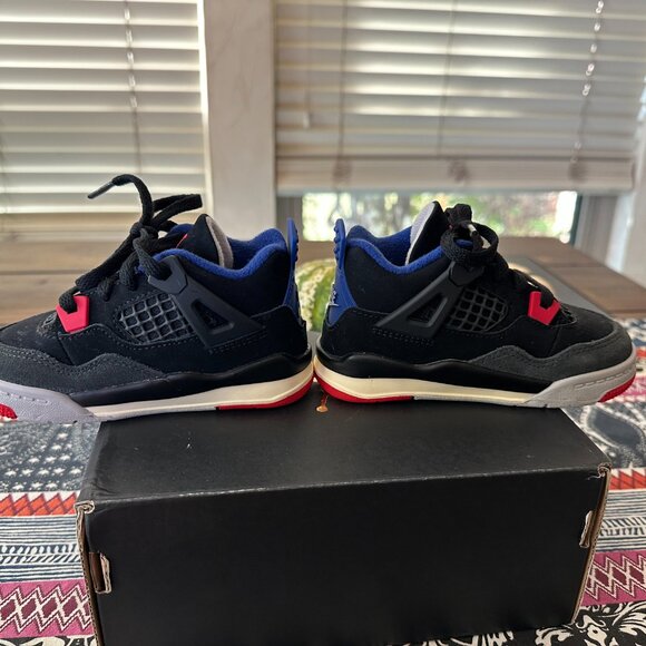 Jordan 4 Retro OG (TD) Toddler Size 7c, Black Red Blue, Brand New with Box - Picture 3 of 8